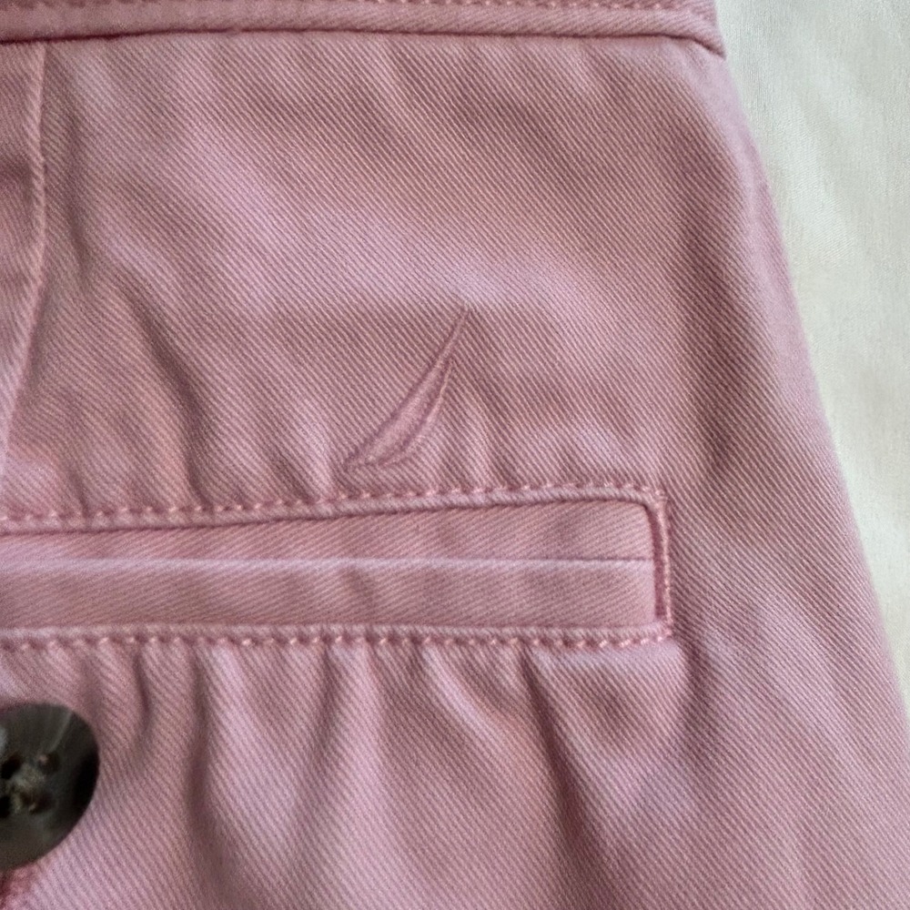 Nautica Mens Deck Shorts Pink 100% Cotton Flat Front Chino Shorts Size 36 - Picture 12 of 13